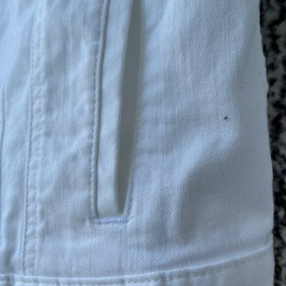 LOFT White Short Waisted Button Front Denim Jacket - Picture 7 of 11